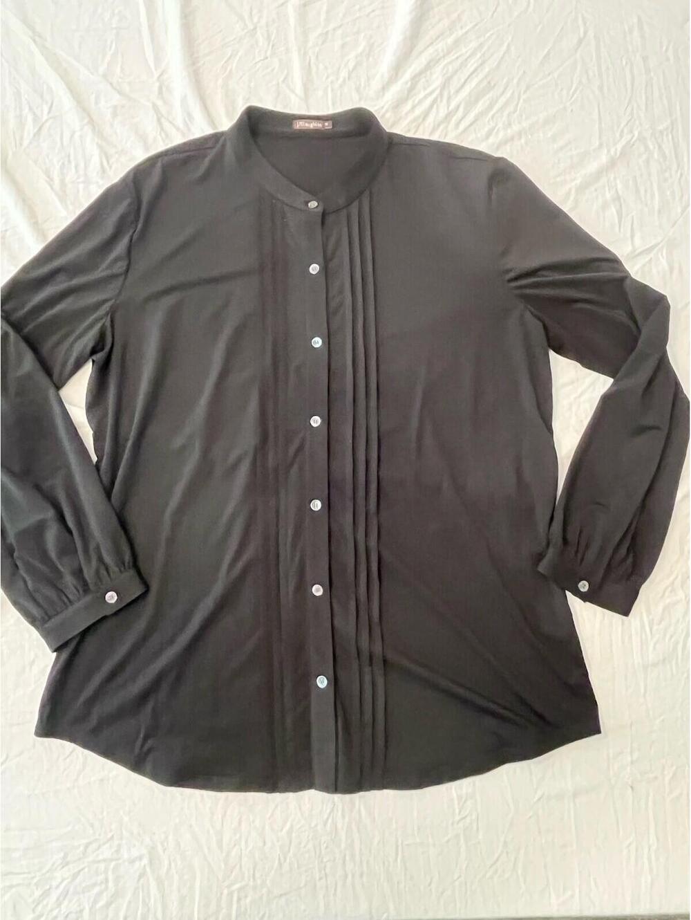 J McLaughlin Black Long Sleeve Button-Down Shirt for Women M